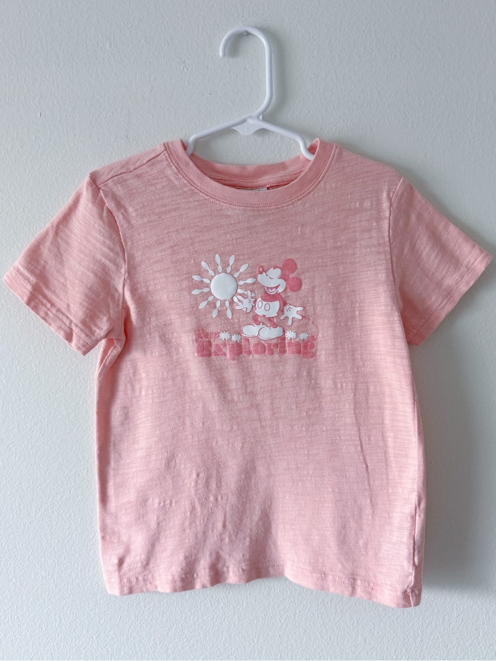 Janie and Jack Disney Mickey Mouse Explorer Tee in Soft Peach Size 6 Preloved